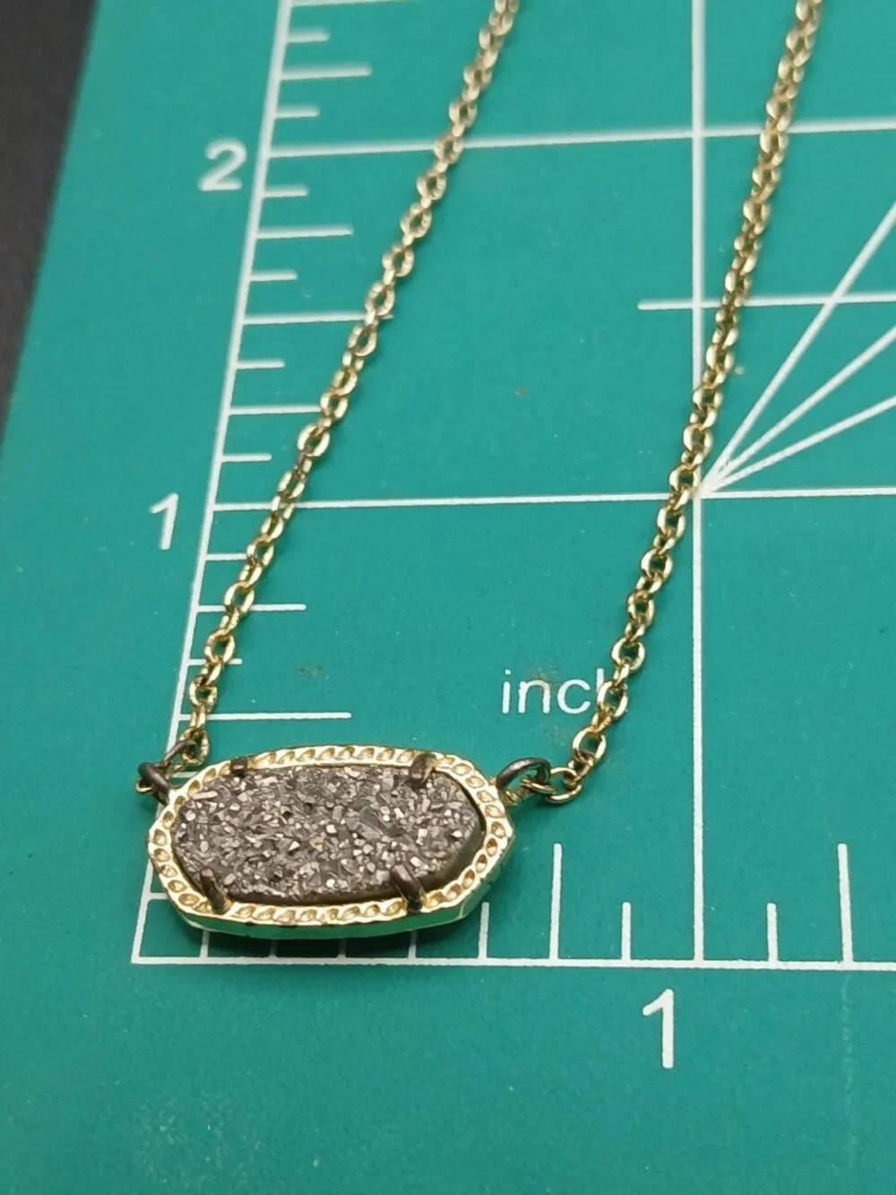 Kendra Scott Druzy Pendant Necklace 14k GP * Condition Read
